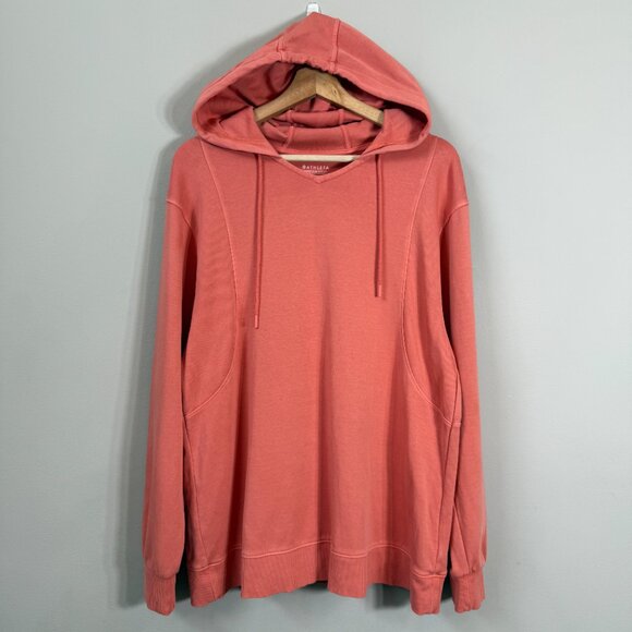 Athleta Sundown Hoodie Sweatshirt Pullover Women's Small Orange Coral Activewear - Picture 5 of 14